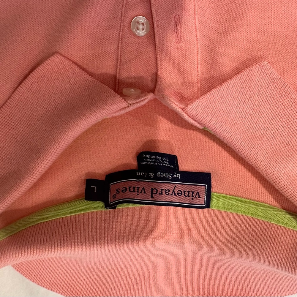Vineyard vines women’s short sleeve cotton polo shirt light pink size large - Picture 9 of 9